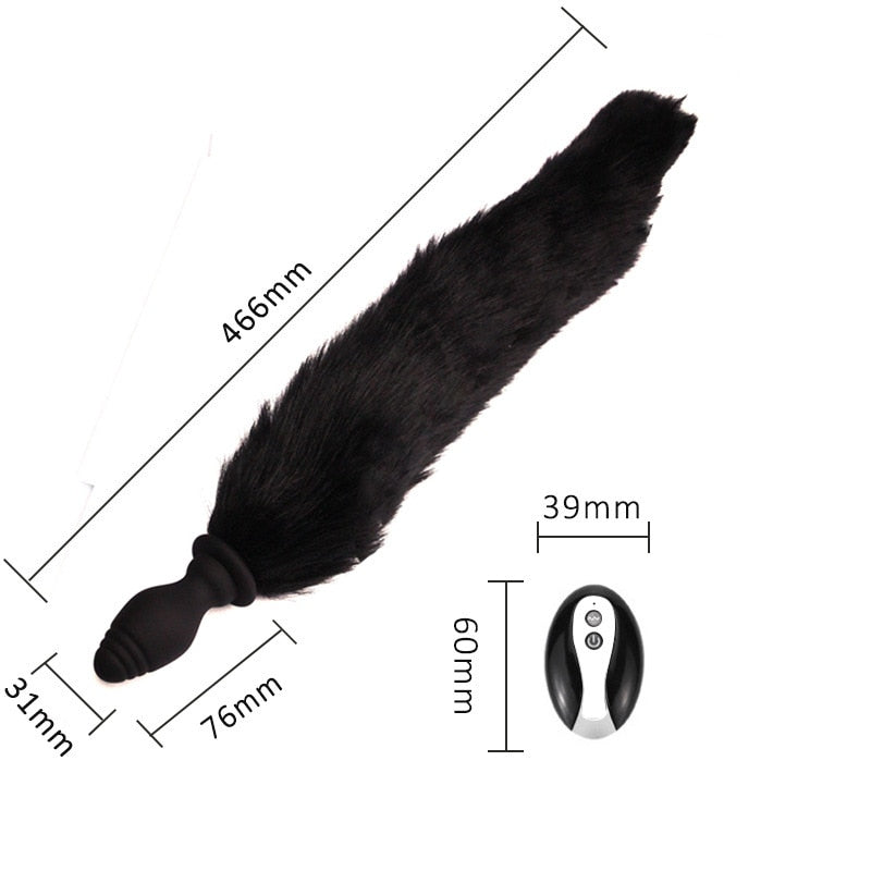 Anal Plug Fox Tail for Adults Cosplay Remote Control Butt Plug Sex Toys Erotic Games for Couples - buysextoyth