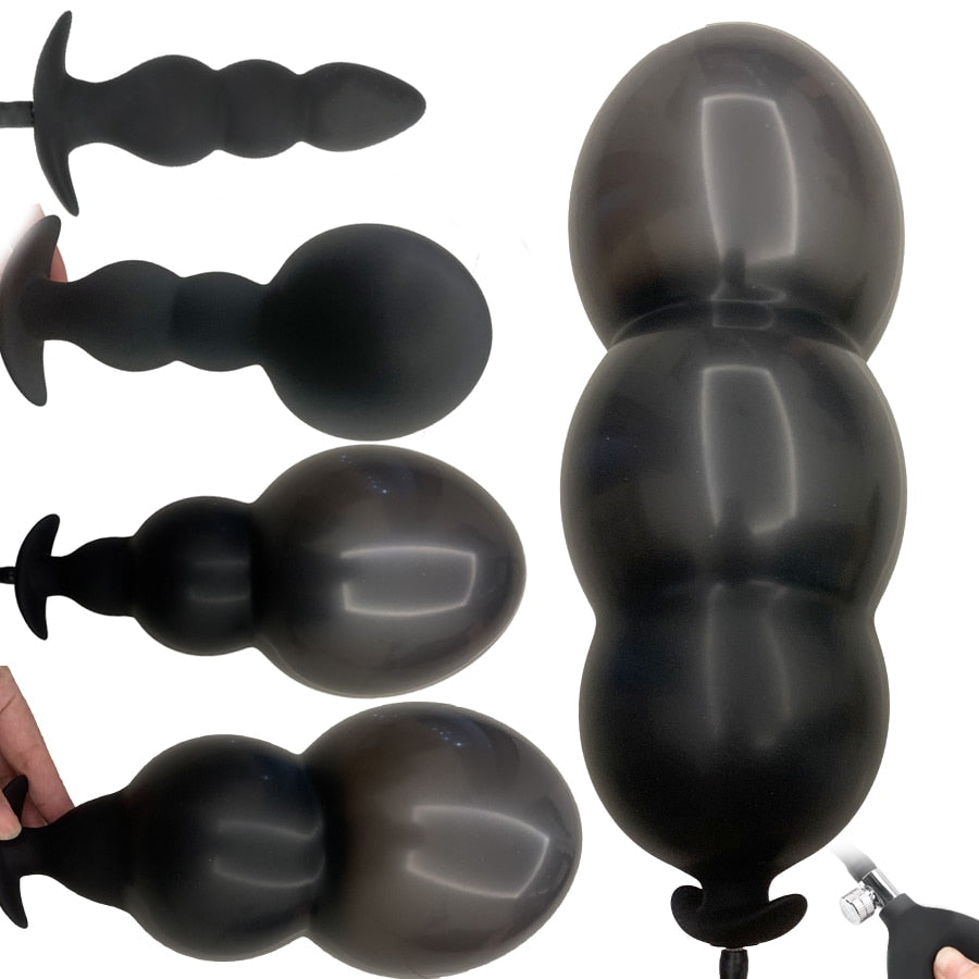 Silicone Inflated Super Big Anal Plug Dildo 13cm Huge Anal Dilator Prostate Massage Anus Extender G Spot Stimulator Sex Toys - buysextoyth