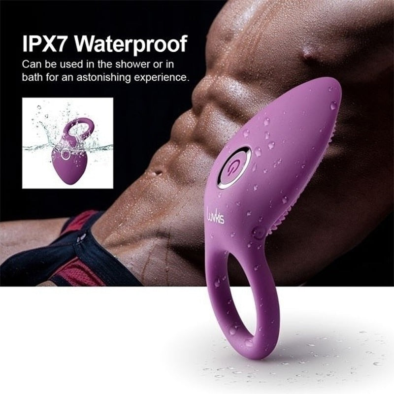 Penis Ring Vibrating Clitoris Stimulator G Spot Sex Toys for Couple Vibro Delay Lick Vagina Orgasm Lock Fine Sleeve Vibrator - buysextoyth