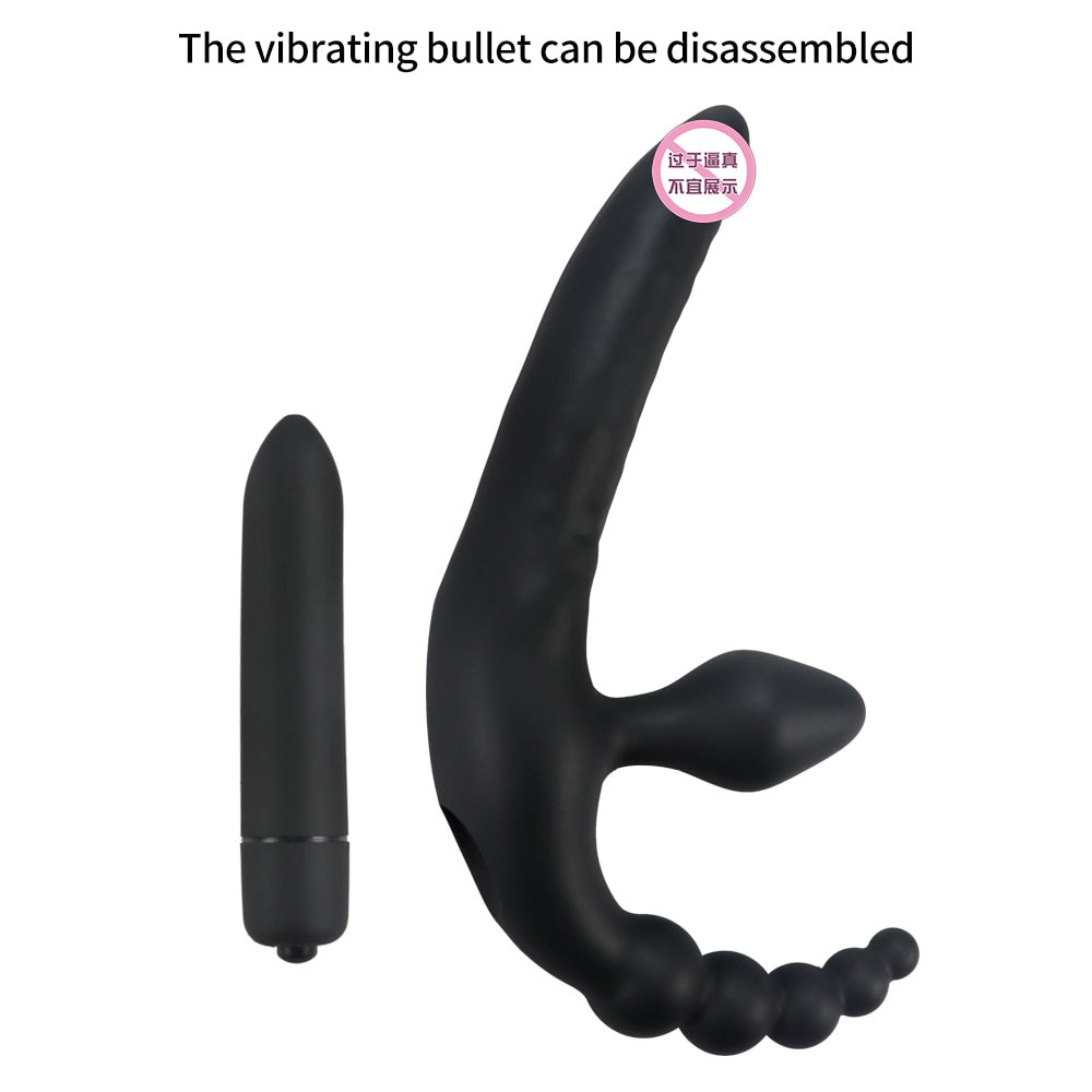 3 IN 1 Dildos Anal Plug Vibrators Sex Toys for Women Men Bondage Vagina Clitoris Stimulator Adult Chastity Accessories Sex Shop - buysextoyth