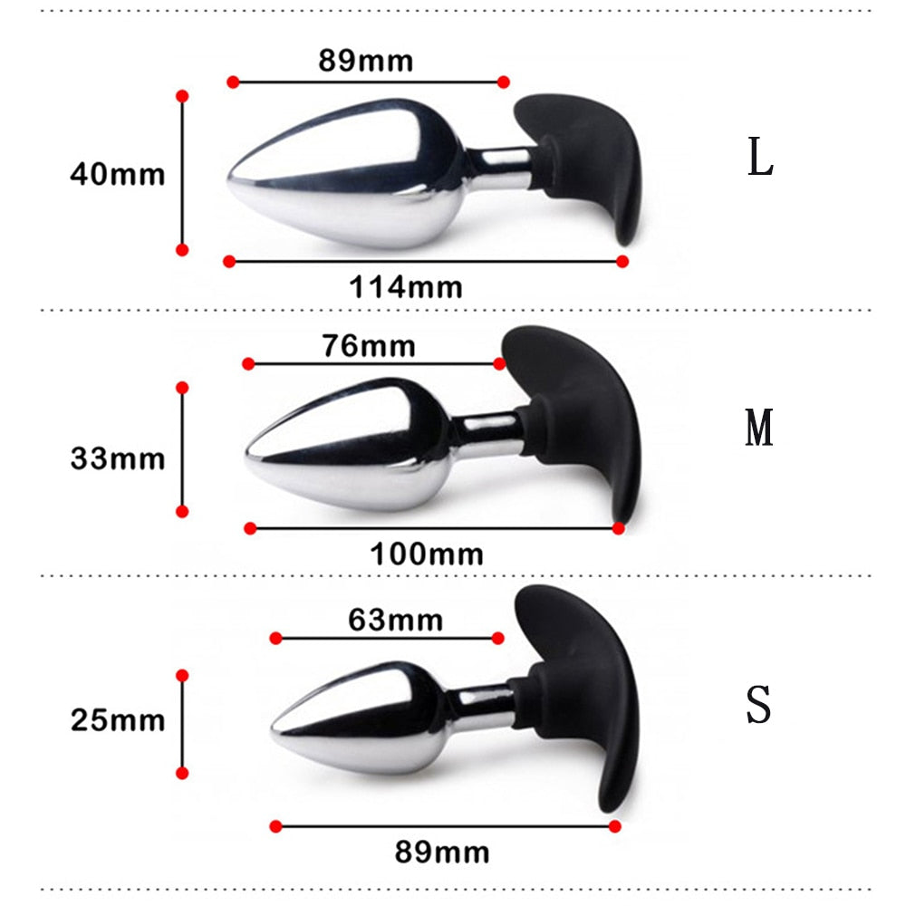 VETIRY Stainless Steel Butt Plug Anal Massager Spiral Beads Stimulation Thread Anal Plug Anus Sex Toy for Women Men SM Products - buysextoyth