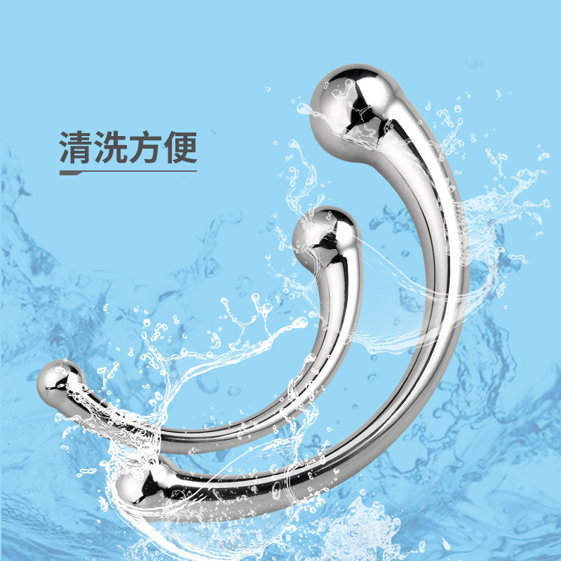 Double Ended Stainless Steel G Spot Wand Massage Stick Pure Metal Penis P-Spot Stimulator Anal Plug Dildo Sex Toy for Women Men - buysextoyth