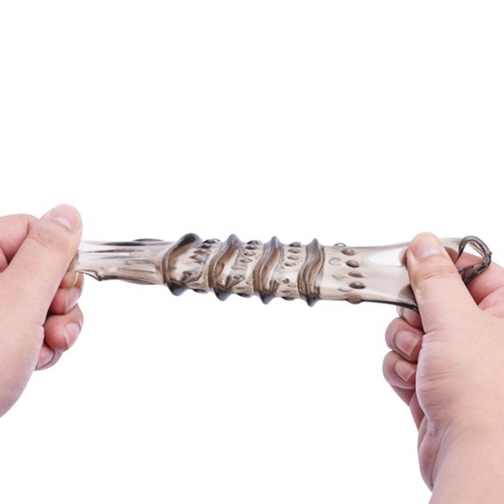 Flexible Penis Extender Sleeve Condoms Thread Penis Sleeve Extension Scrotum Ring Sex Toys Delay Ejaculation Cock Ring Sex Toy - buysextoyth