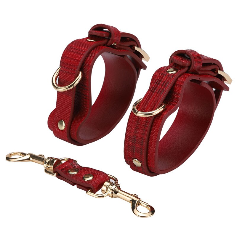 Sex Bondage BDSM Kit Restraints Set Sex Toys with Hand Cuffs Ankle Cuff Bondage Collection &amp; Whip &amp; Collar Choker SM Games - buysextoyth