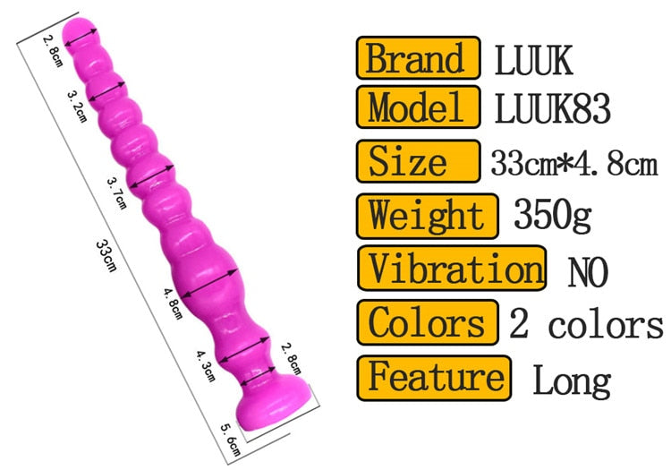 Anus Backyard Beads Anal Balls Long Anal Plug with Suction Cup Prostata Massage Butt Plug Sex Toys for Women Men Adults Products - buysextoyth