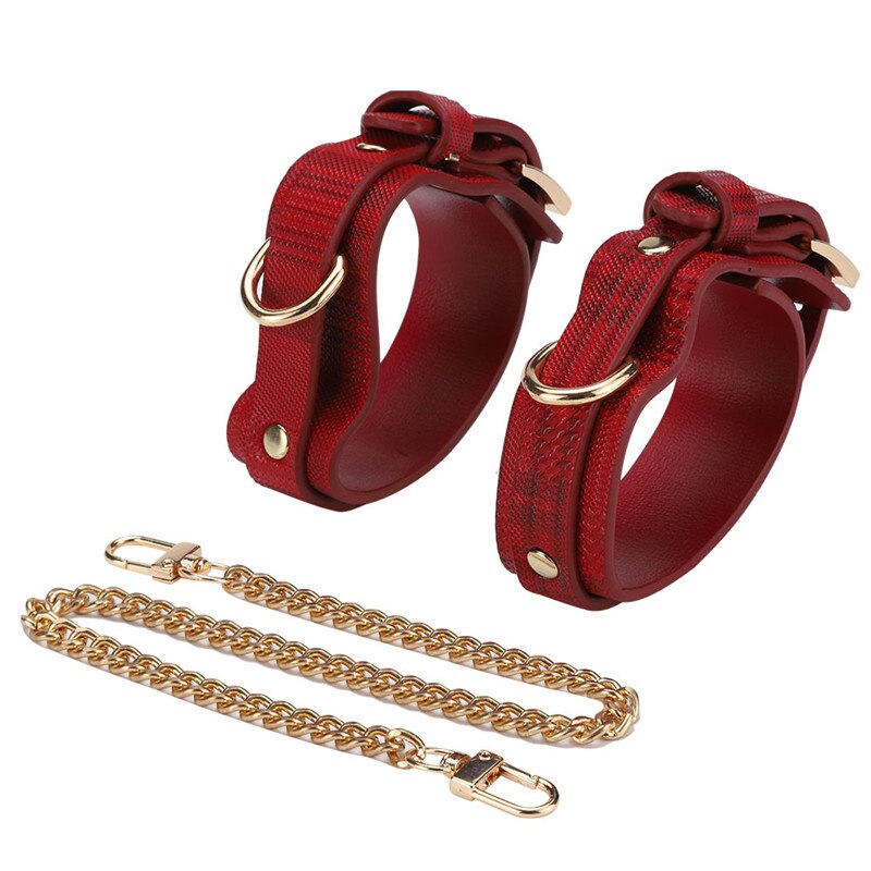 Sex Bondage BDSM Kit Restraints Set Sex Toys with Hand Cuffs Ankle Cuff Bondage Collection &amp; Whip &amp; Collar Choker SM Games - buysextoyth