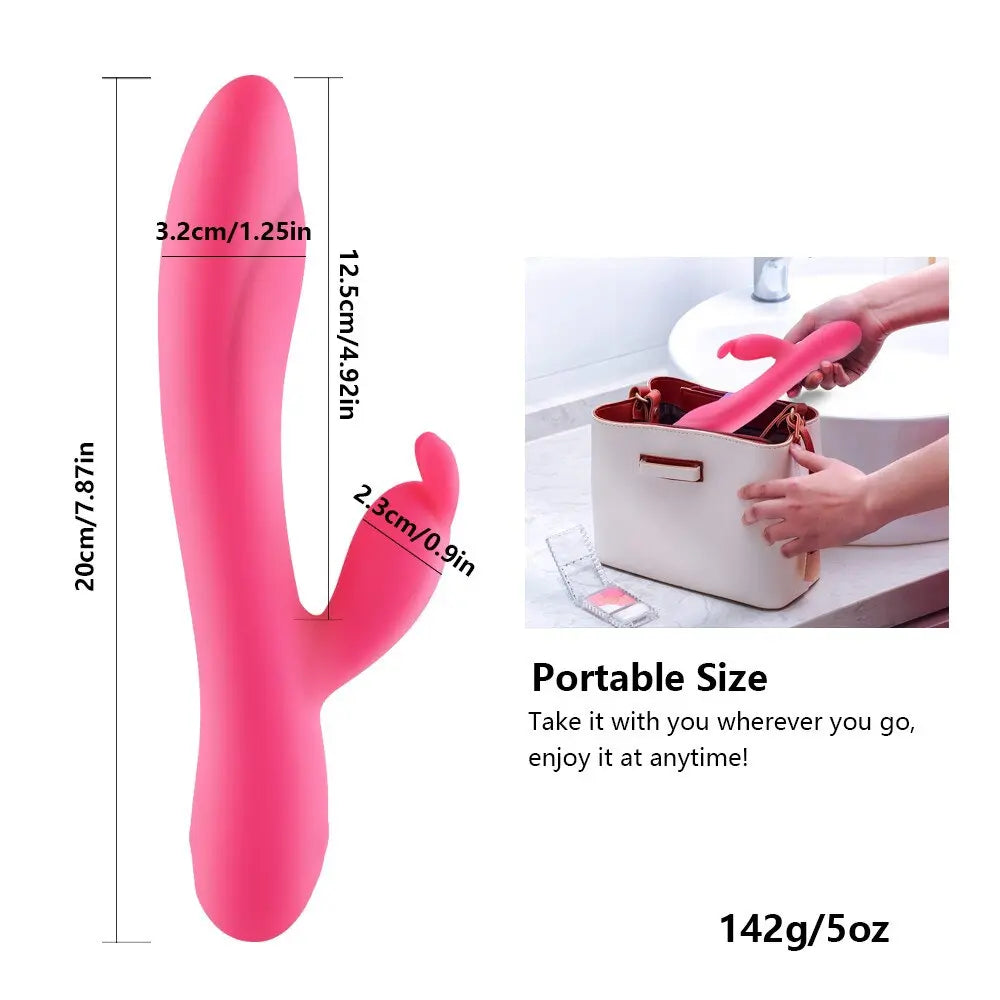 USB Charging Heating AV Rabbit Dildo Vibrator Vagina Clitoris Stimulator G-Spot Adult Game Sex Toys for Women Female Masturbator 33sextoys