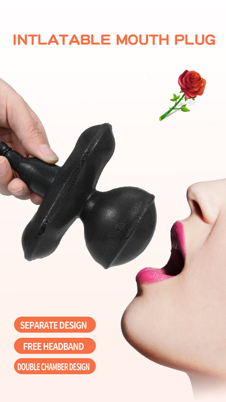 BDSM Super Huge Mouth Gag Strapless Inflatable Expansion Open Mouth Gag Restraint Bondage Adult Sex Toys for Woman Couples Slave - buysextoyth