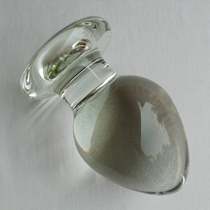 65mm Diameter Smooth Glass Anal Plug G Spot Stimulator Anal Expander Vagina Ball Anus Dilator Sex Toys for Woman Glass Butt Plug - buysextoyth