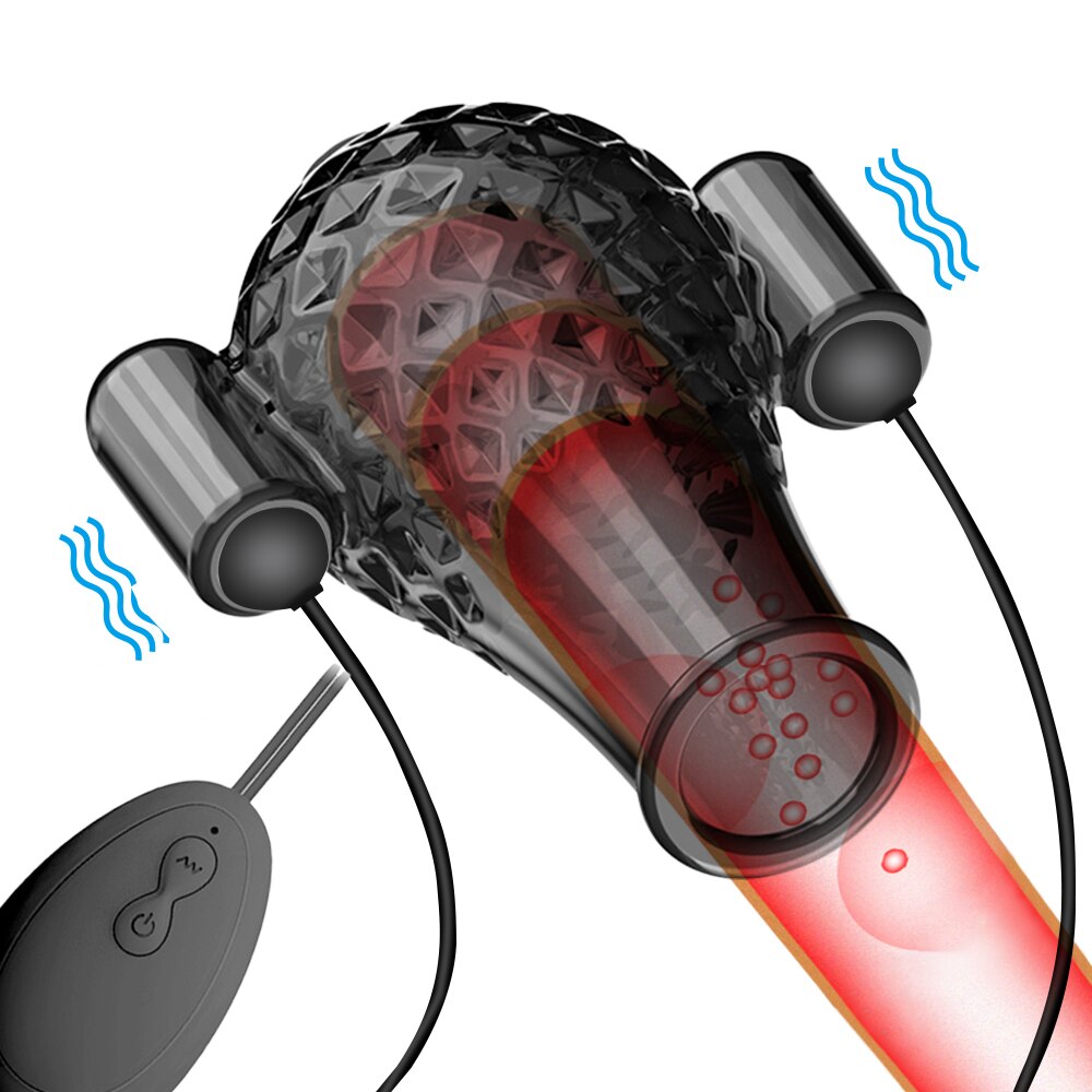 Sex Toys for Men Penis Trainer Glans Bullet Vibrator Penis Enhancement Delay Lasting Glans Trainer Erection Male Masturbation - buysextoyth