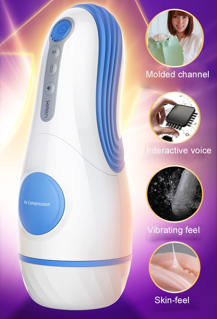 Leten Automatic Sucking Vibrating Masturbation Cup for Men Artificial Vagina Pussy Penis Pump with Woman Moan Adult Sex Toys - buysextoyth