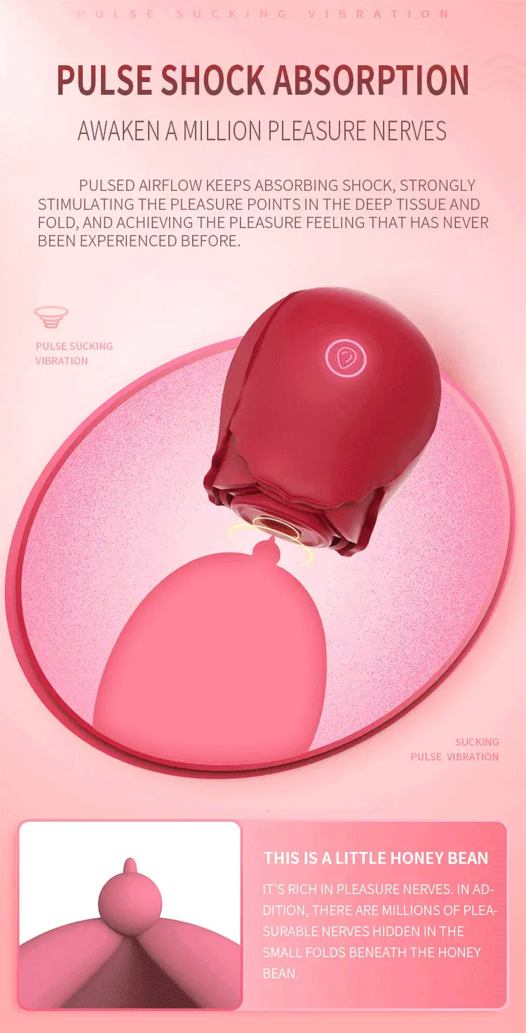 Rose Sucking Vibrators Nipple Sucker Oral Sucker Clitoris Stimulation Powerful Vibrators Sex Toys for Women Rose Vibator Toy - buysextoyth