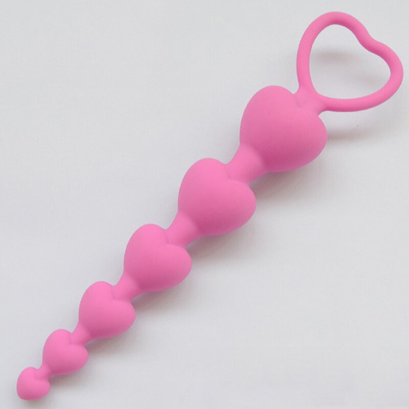 Heart Beads Soft Anal Plug Anus Toys Big  Balls Silicone G-Spot Stimulating Butt Plugs Adult Sex  Couple Sexy - buysextoyth
