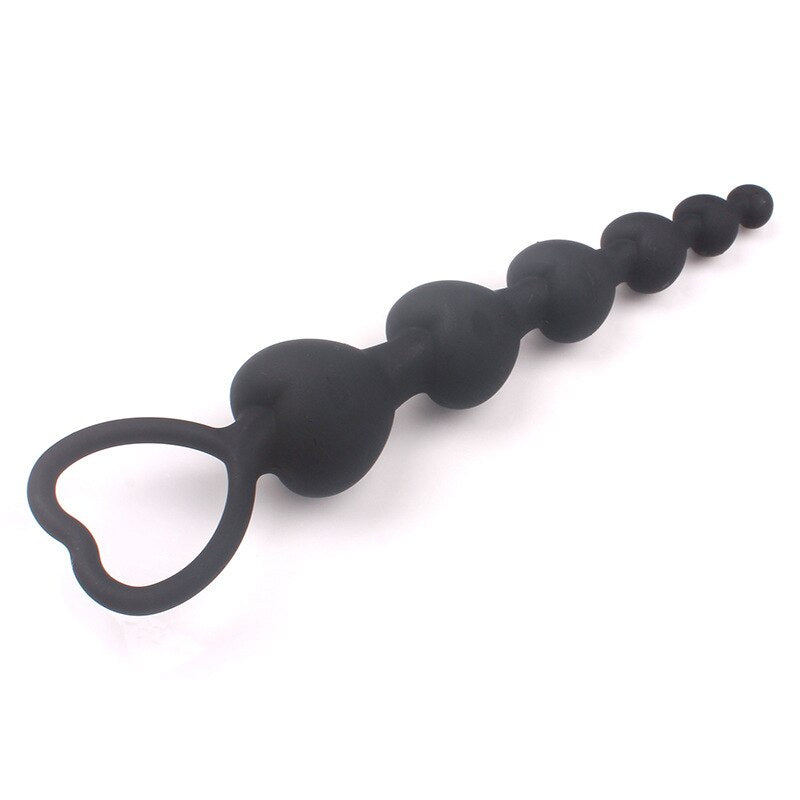 Heart Beads Soft Anal Plug Anus Toys Big  Balls Silicone G-Spot Stimulating Butt Plugs Adult Sex  Couple Sexy - buysextoyth