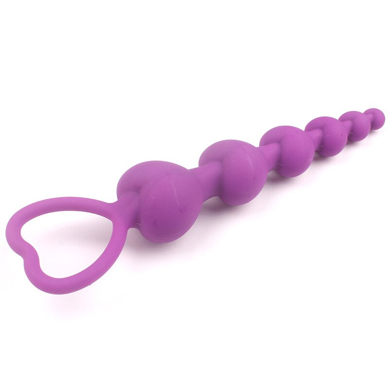 Heart Beads Soft Anal Plug Anus Toys Big  Balls Silicone G-Spot Stimulating Butt Plugs Adult Sex  Couple Sexy - buysextoyth