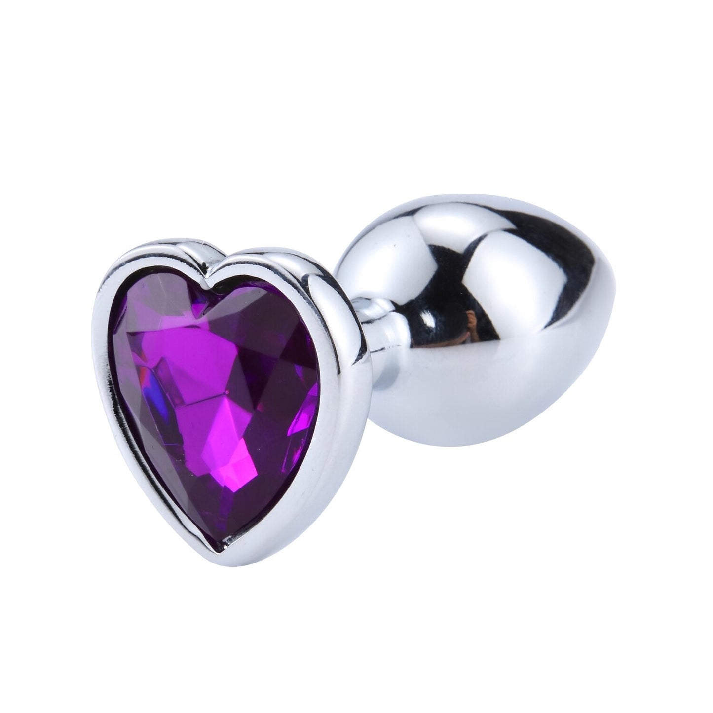 Heart Shaped Metal Anal Plug Sex Toys Stainless Smooth Steel Butt Plug Tail Crystal Jewelry Trainer for Women/Man Anal Dildo - buysextoyth