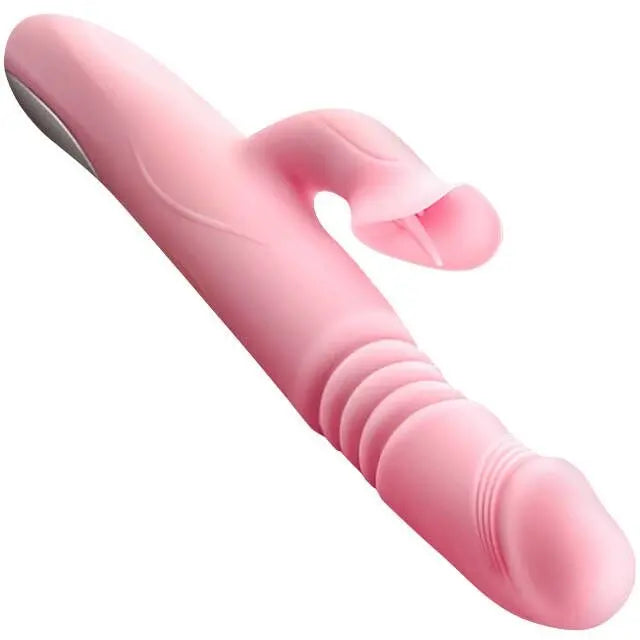 Heating Powerful Telescopic Vibrator for Women Tongue Licking Sex Toys Soft Silicone Clitoris Massage Stick Female Masturbators - buysextoyth