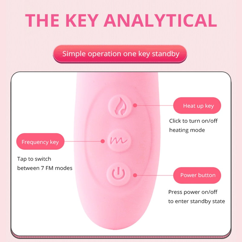 Heating Powerful Telescopic Vibrator for Women Tongue Licking Sex Toys Soft Silicone Clitoris Massage Stick Female Masturbators - buysextoyth