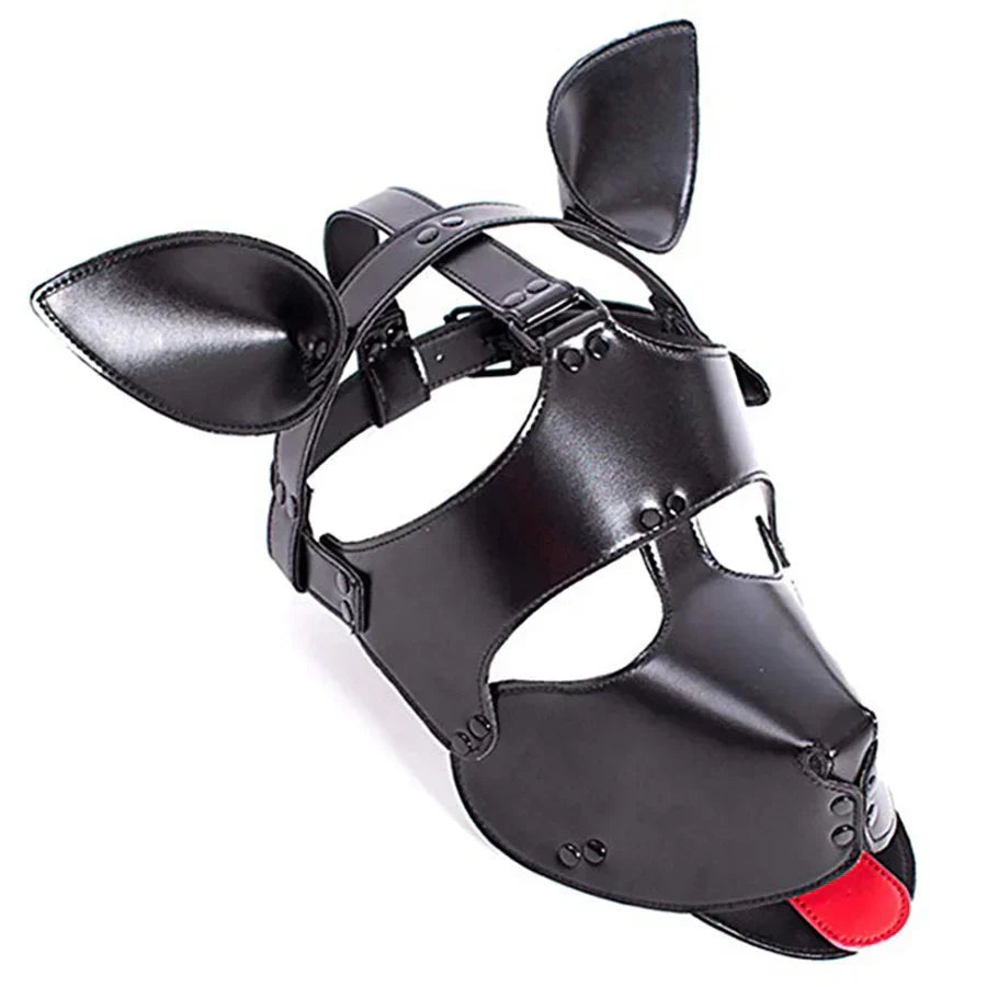 SM Leather Padded Hood Blindfold.Head Harness Mask Gag. BDSM Bondage .Sex Toys For Couples Accessories - buysextoyth