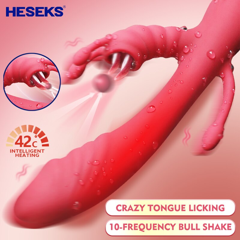 การสั่นสะเทือนนวด G-Spot Clitoral ช่องคลอดกระตุ้นลิ้นเลีย Vibrators สำหรับผู้หญิง - buysextoyth