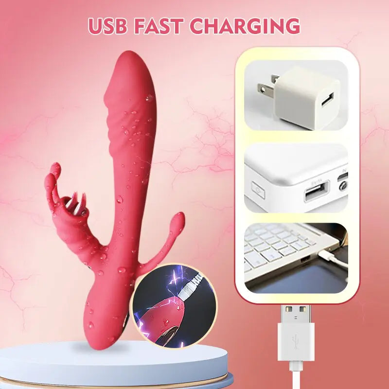 การสั่นสะเทือนนวด G-Spot Clitoral ช่องคลอดกระตุ้นลิ้นเลีย Vibrators สำหรับผู้หญิง - buysextoyth