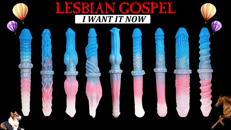 LUUK 40CM Super Long Double Head Horse and Dog Combination Kont Dildo Soft Liquid Silicone Anal Plug Sex Toys for Women Lesbian - buysextoyth
