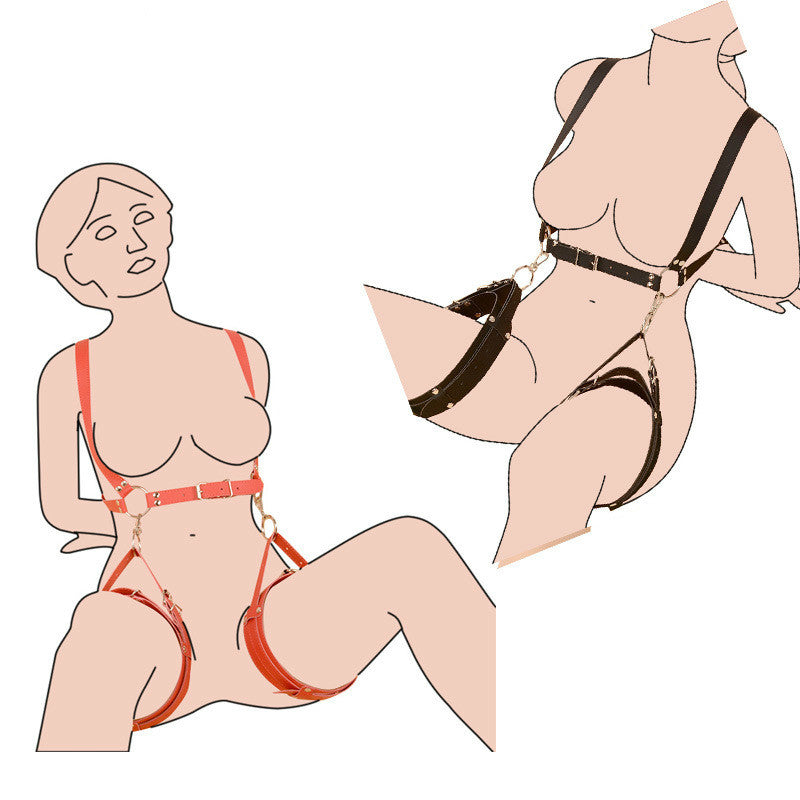 BSDM Bondage Rope Leather Harness Toys for Women Adult Game Outfit Bra and Leg Suspenders Straps Garter Belt Sex Accessories - buysextoyth