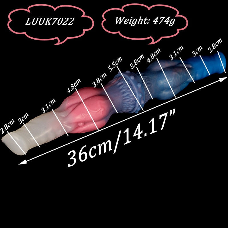 LUUK 40CM Super Long Double Head Horse and Dog Combination Kont Dildo Soft Liquid Silicone Anal Plug Sex Toys for Women Lesbian - buysextoyth
