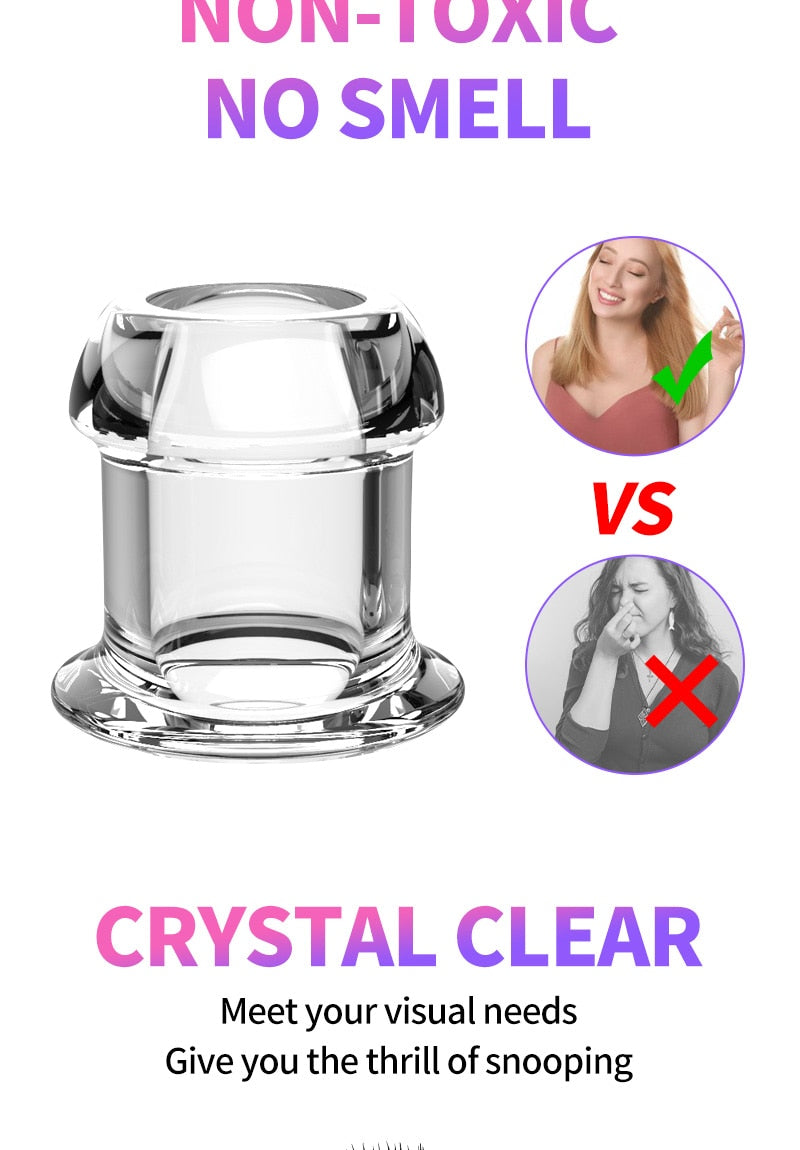 Hollow Anal Plug with Stopper Anal Expander/Tunnel/Toy Transparent Anus Dilation Adult SM Sex Toys for Women Men Couple Lesbian - buysextoyth