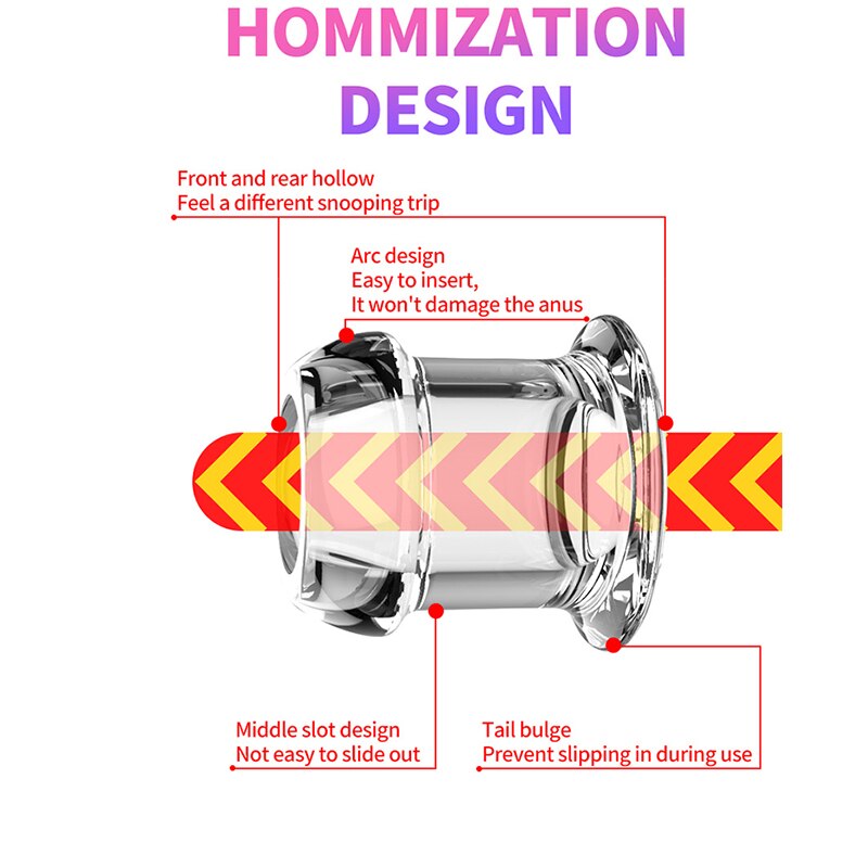 Hollow Anal Plug with Stopper Anal Expander/Tunnel/Toy Transparent Anus Dilation Adult SM Sex Toys for Women Men Couple Lesbian - buysextoyth