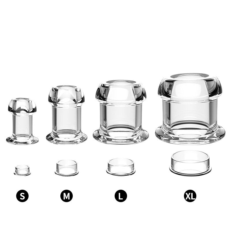 Hollow Anal Plug with Stopper Anal Expander/Tunnel/Toy Transparent Anus Dilation Adult SM Sex Toys for Women Men Couple Lesbian - buysextoyth