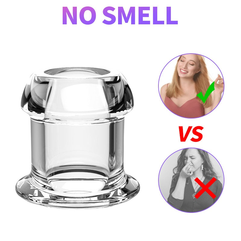 Hollow Anal Plug with Stopper Anal Expander/Tunnel/Toy Transparent Anus Dilation Adult SM Sex Toys for Women Men Couple Lesbian - buysextoyth