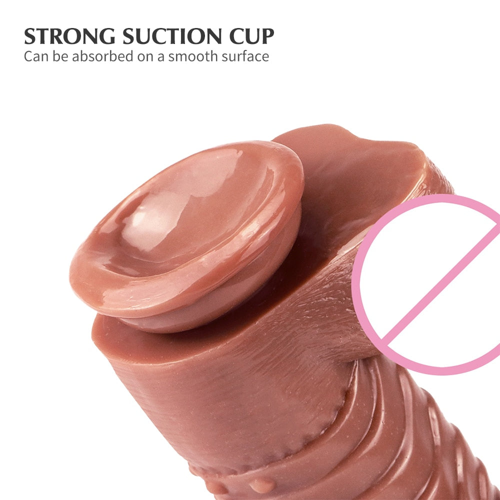 Huge Anal Plug Simulation Dildo Butt Plug with Powerful Sucker Female Masturbation Tool Thick Penis Erotic Sex Toys for Woman - buysextoyth