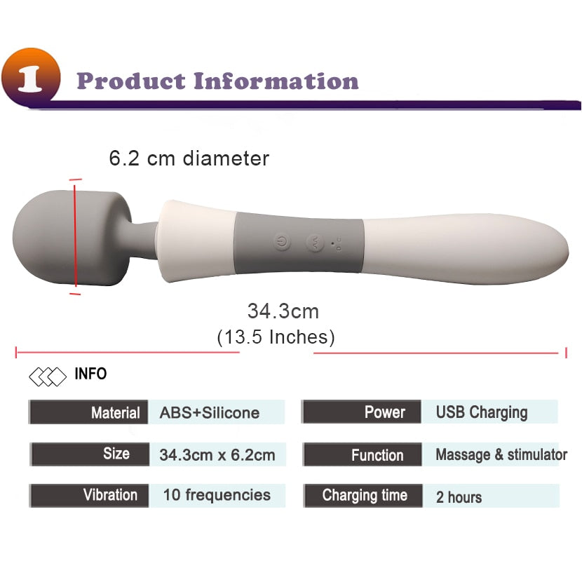 Huge Magic Wand Powerful Vibrators for Women Big AV Stick Female Clitoris G Spot Body Massager Adult Vibrator Sex Toys for Woman - buysextoyth