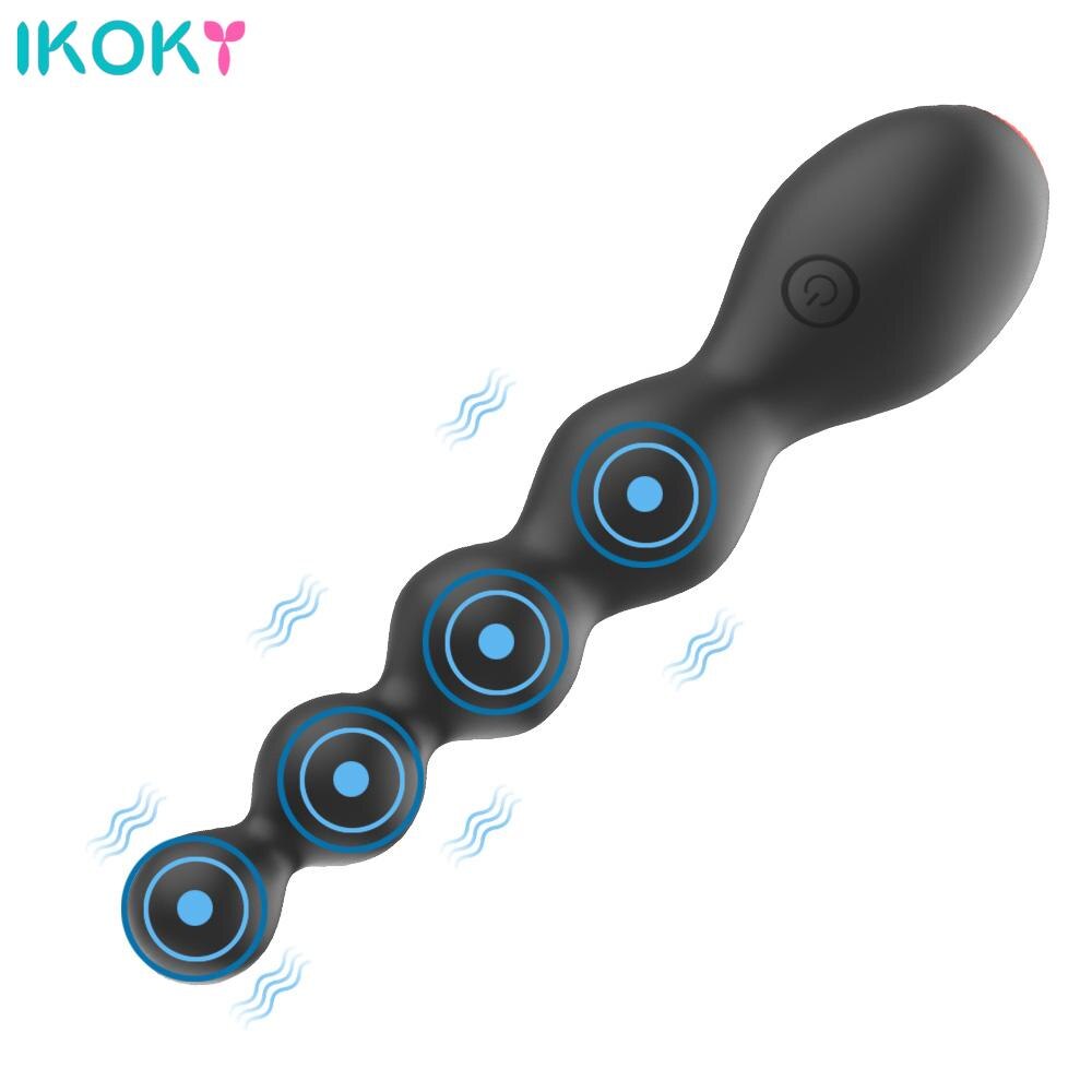 IKOKY 10 Speed  Vibrating Butt Plug Sex Toy for Women  Clitoris Stimulator Prostate Massager Erotic Anal Beads Vibrator - buysextoyth