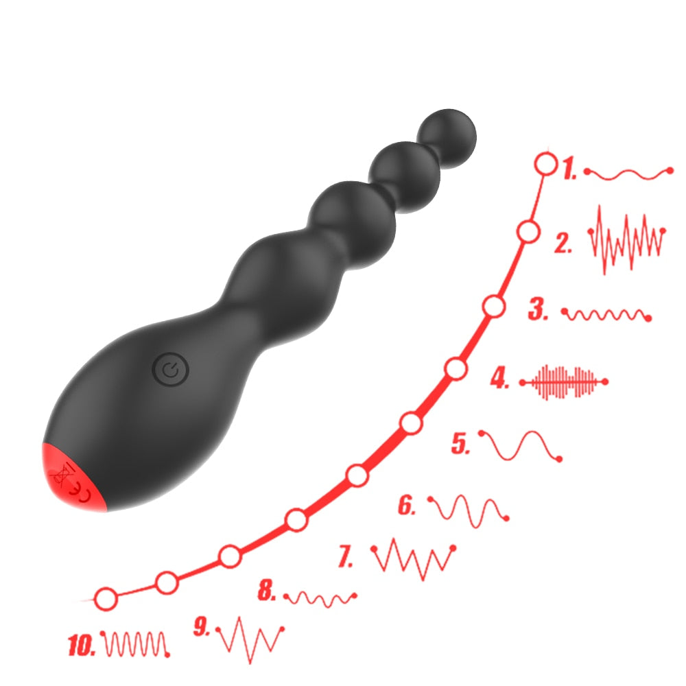 IKOKY 10 Speed  Vibrating Butt Plug Sex Toy for Women  Clitoris Stimulator Prostate Massager Erotic Anal Beads Vibrator - buysextoyth