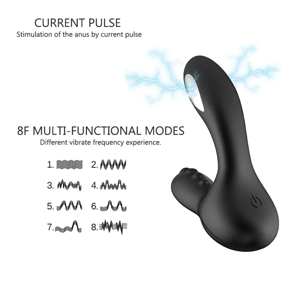 IKOKY 8 Speed Electric Shock Anal Dildo Vibrator Prostate Massager Perineum Stimulator Sex Toys for Men Women Gay Anal Butt Plug - buysextoyth