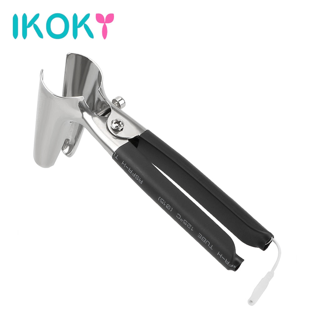 IKOKY Electric Shock Anal Expander Anal Speculum Vaginal Dilator Medical Themed Toys Sex Toys for Women Stainless Steel - buysextoyth