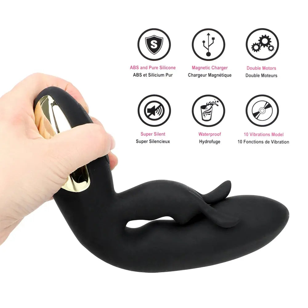 IKOKY Sex Toys for Women Rabbit Vibrator Clitoris Stimulator G-spot Silicone Adult Product 33sextoys