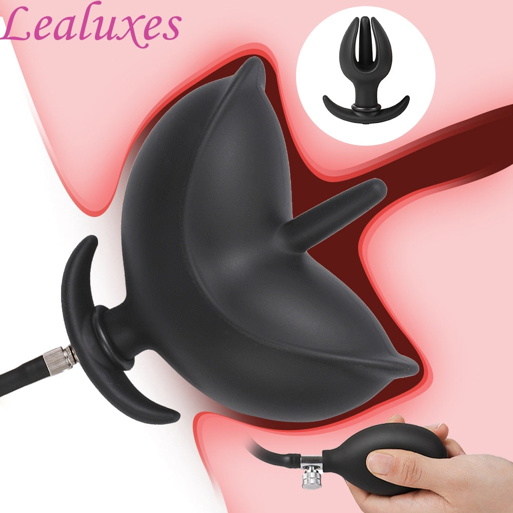 Inflatable Anal Plug Big Anal Dilator ขยายเซ็กซ์ทอยสำหรับผู้หญิงผู้ชายนวดต่อมลูกหมาก G จุดกระตุ้นช่องคลอด Anus Extender - buysextoyth
