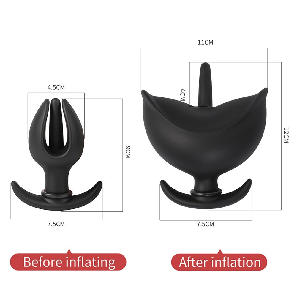 Inflatable Anal Plug Big Anal Dilator ขยายเซ็กซ์ทอยสำหรับผู้หญิงผู้ชายนวดต่อมลูกหมาก G จุดกระตุ้นช่องคลอด Anus Extender - buysextoyth