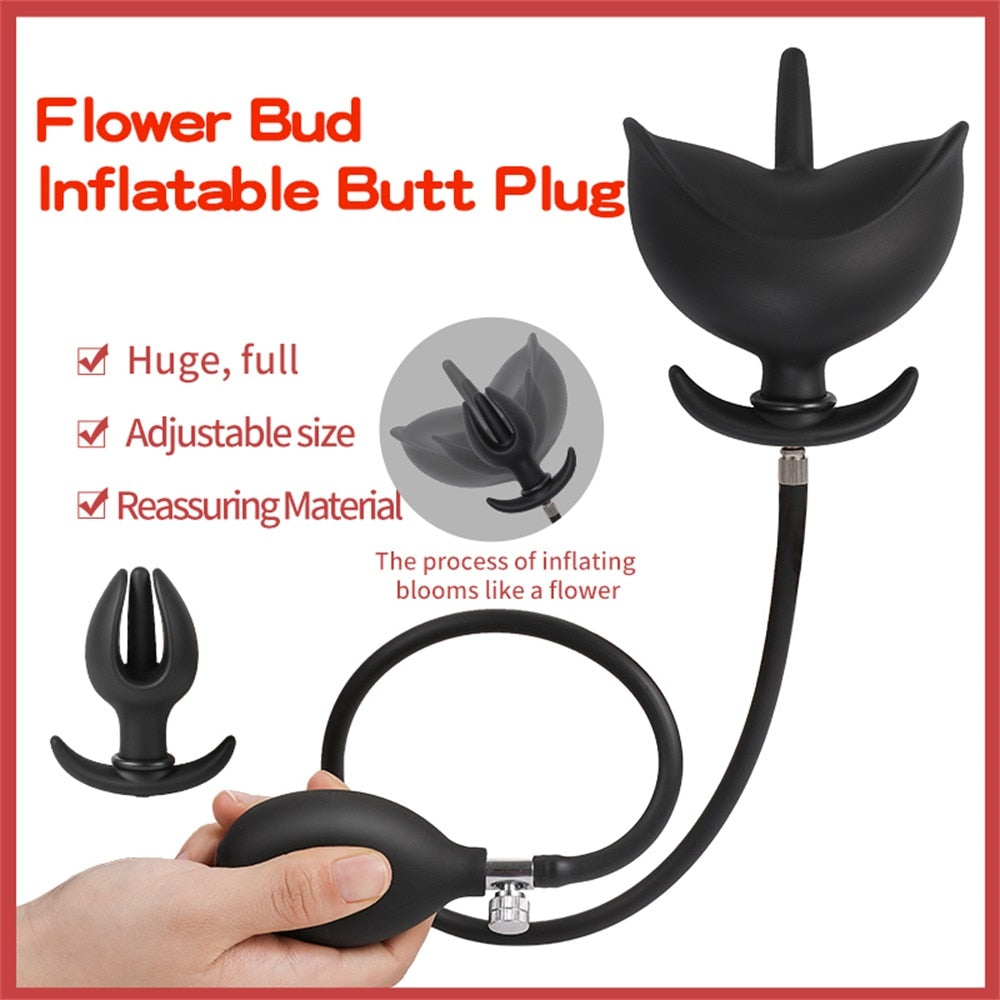 Inflatable Anal Plug Big Anal Dilator ขยายเซ็กซ์ทอยสำหรับผู้หญิงผู้ชายนวดต่อมลูกหมาก G จุดกระตุ้นช่องคลอด Anus Extender - buysextoyth