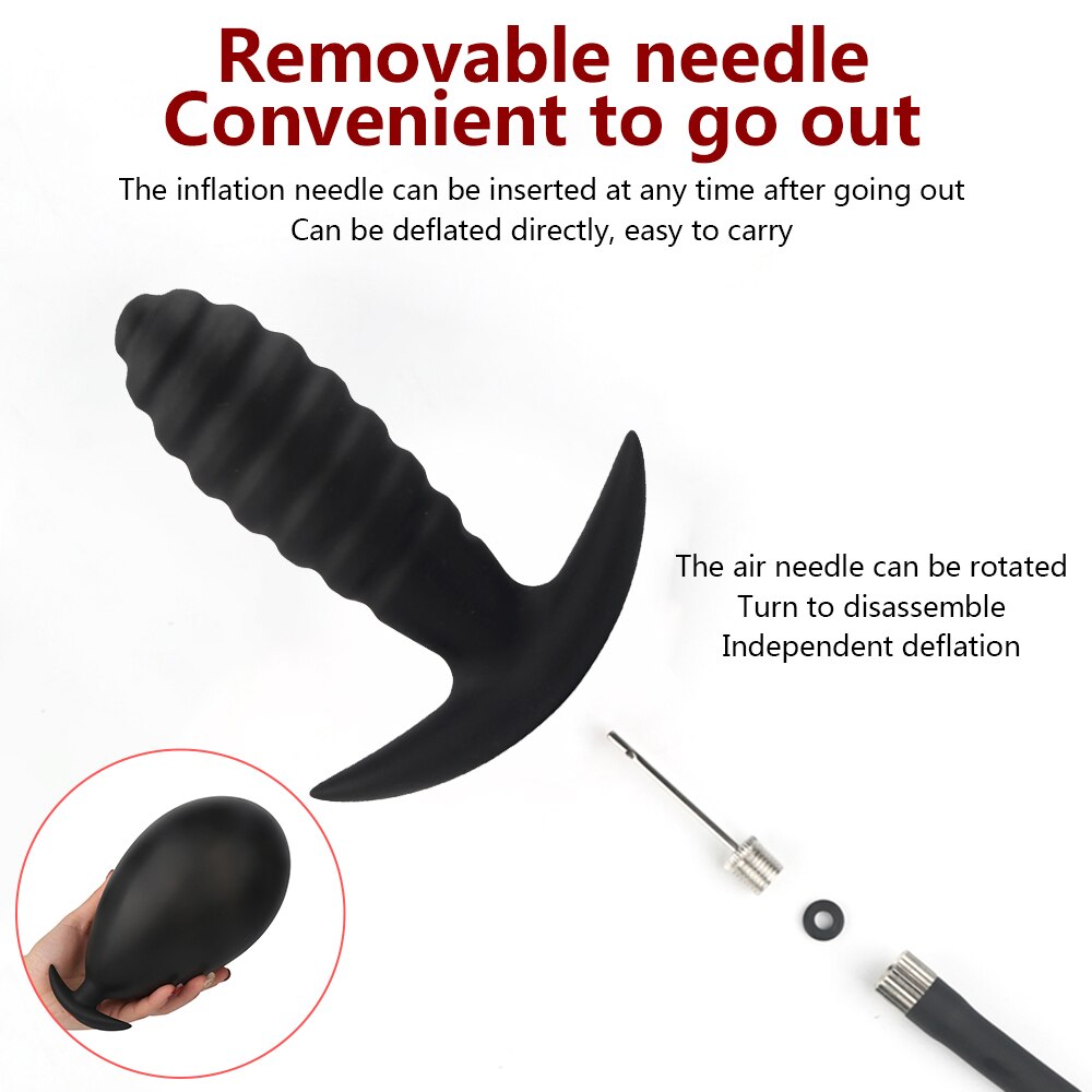 Inflatable ปั๊ม Anal ปลั๊กซิลิโคน Super Big Butt Plug Dildo นวดต่อมลูกหมาก Anus Extender Dilatador Sexules ของเล่นสำหรับผู้หญิง - buysextoyth
