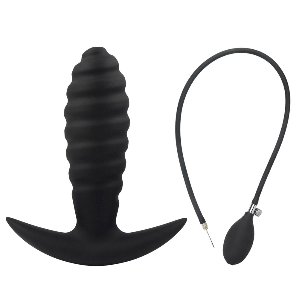 Inflatable ปั๊ม Anal ปลั๊กซิลิโคน Super Big Butt Plug Dildo นวดต่อมลูกหมาก Anus Extender Dilatador Sexules ของเล่นสำหรับผู้หญิง - buysextoyth