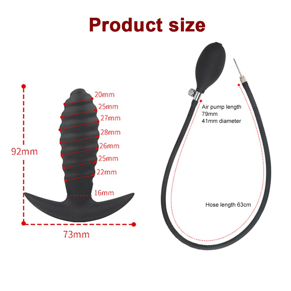 Inflatable ปั๊ม Anal ปลั๊กซิลิโคน Super Big Butt Plug Dildo นวดต่อมลูกหมาก Anus Extender Dilatador Sexules ของเล่นสำหรับผู้หญิง - buysextoyth