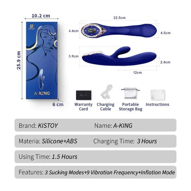 KISTOY A-King Series ฟังก์ชั่นเครื่องสั่นสะเทือนที่มีประสิทธิภาพ Clitoris G Spot Stimulator ที่สมจริงความร้อน Dildo เซ็กซ์ทอยสำหรับสตรี - buysextoyth