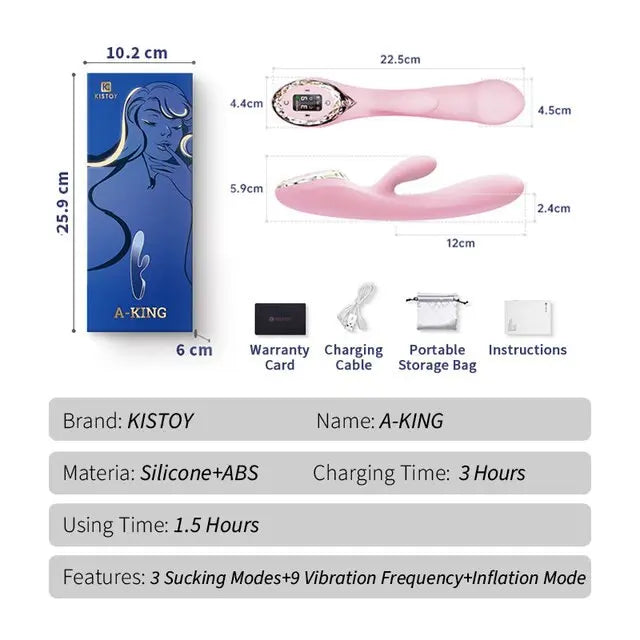 KISTOY A-King Series ฟังก์ชั่นเครื่องสั่นสะเทือนที่มีประสิทธิภาพ Clitoris G Spot Stimulator ที่สมจริงความร้อน Dildo เซ็กซ์ทอยสำหรับสตรี - buysextoyth