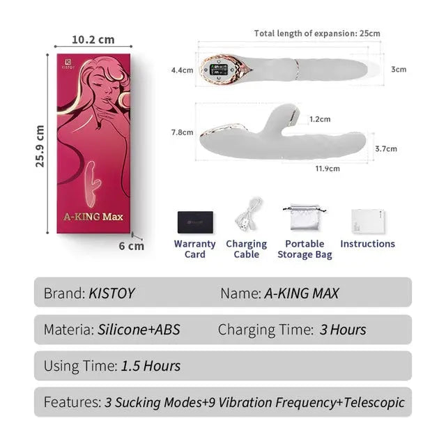 KISTOY A-King Series ฟังก์ชั่นเครื่องสั่นสะเทือนที่มีประสิทธิภาพ Clitoris G Spot Stimulator ที่สมจริงความร้อน Dildo เซ็กซ์ทอยสำหรับสตรี - buysextoyth