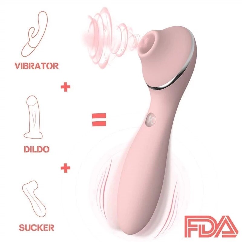 KISTOY Polly Plus 2ใน1เครื่องทำความร้อน Vibrator Clitoris ดูด G จุดกระตุ้น Vibrating Dildo เซ็กซ์ทอยสำหรับสตรี - buysextoyth
