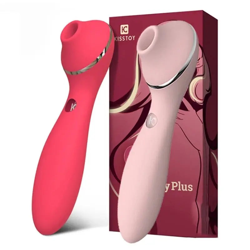 KISTOY Polly Plus 2ใน1เครื่องทำความร้อน Vibrator Clitoris ดูด G จุดกระตุ้น Vibrating Dildo เซ็กซ์ทอยสำหรับสตรี - buysextoyth